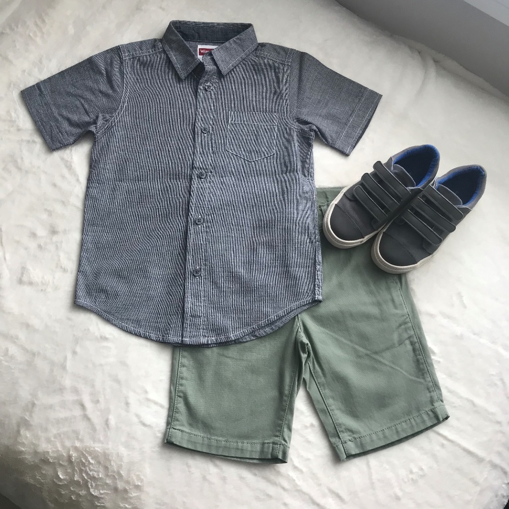 Bundle Children’s Place Shorts Size 6 and Wrangler Short Sleeves Shirt